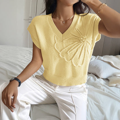 Votanila Casual Solid Color Sweater T-shirt for Women