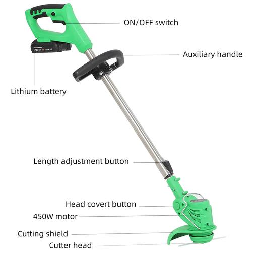 Votanila Lightweight Cordless Strimmer – Battery Powered Grass Trimmer for Small Gardens