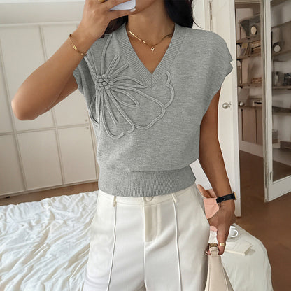 Votanila Casual Solid Color Sweater T-shirt for Women