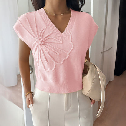 Votanila Casual Solid Color Sweater T-shirt for Women