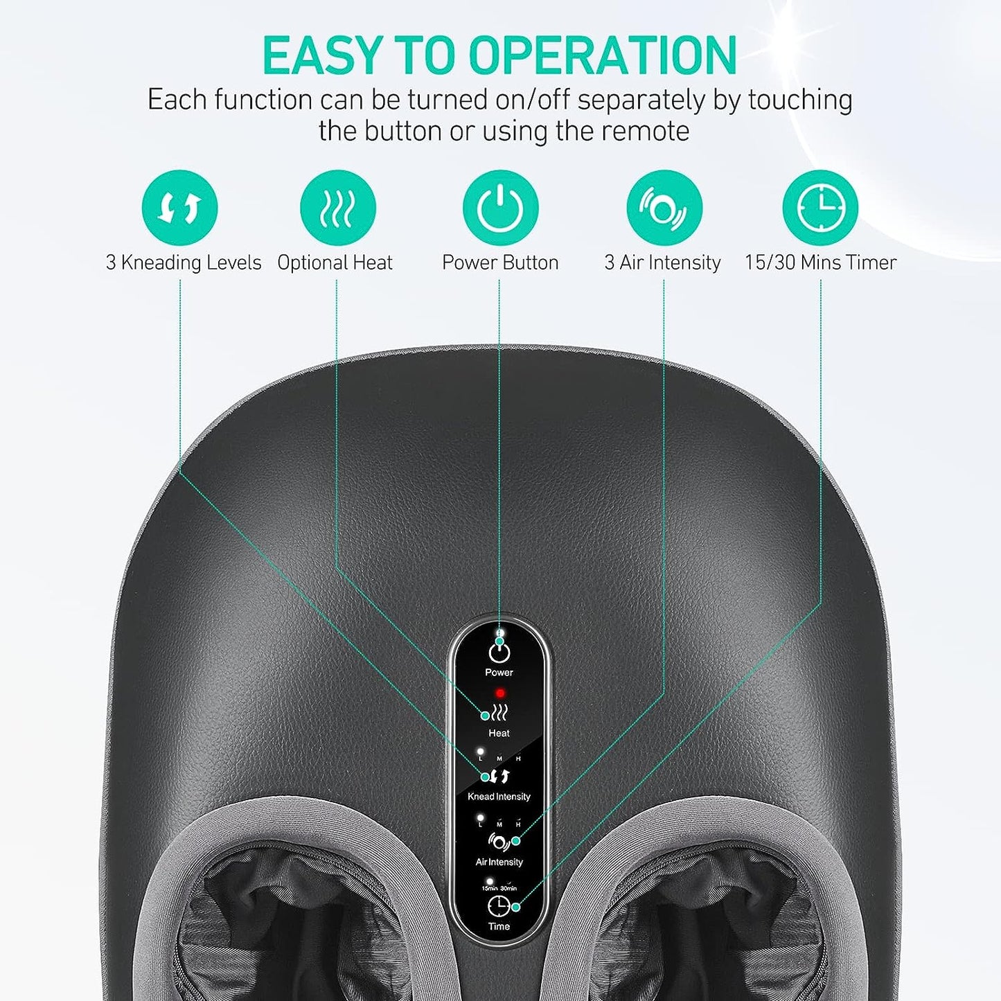 Votanila Shiatsu Foot Massager with Heat – Kneading, Vibration & Air Compression for Deep Tissue Relief