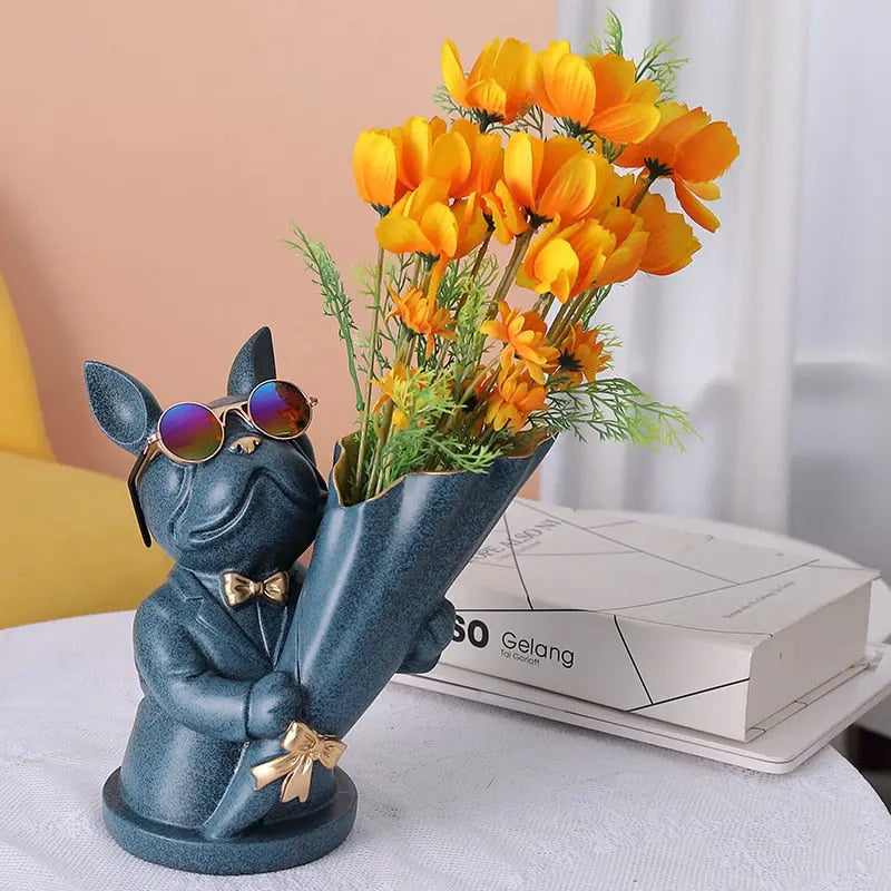 Votanila Bulldog Flower Vase