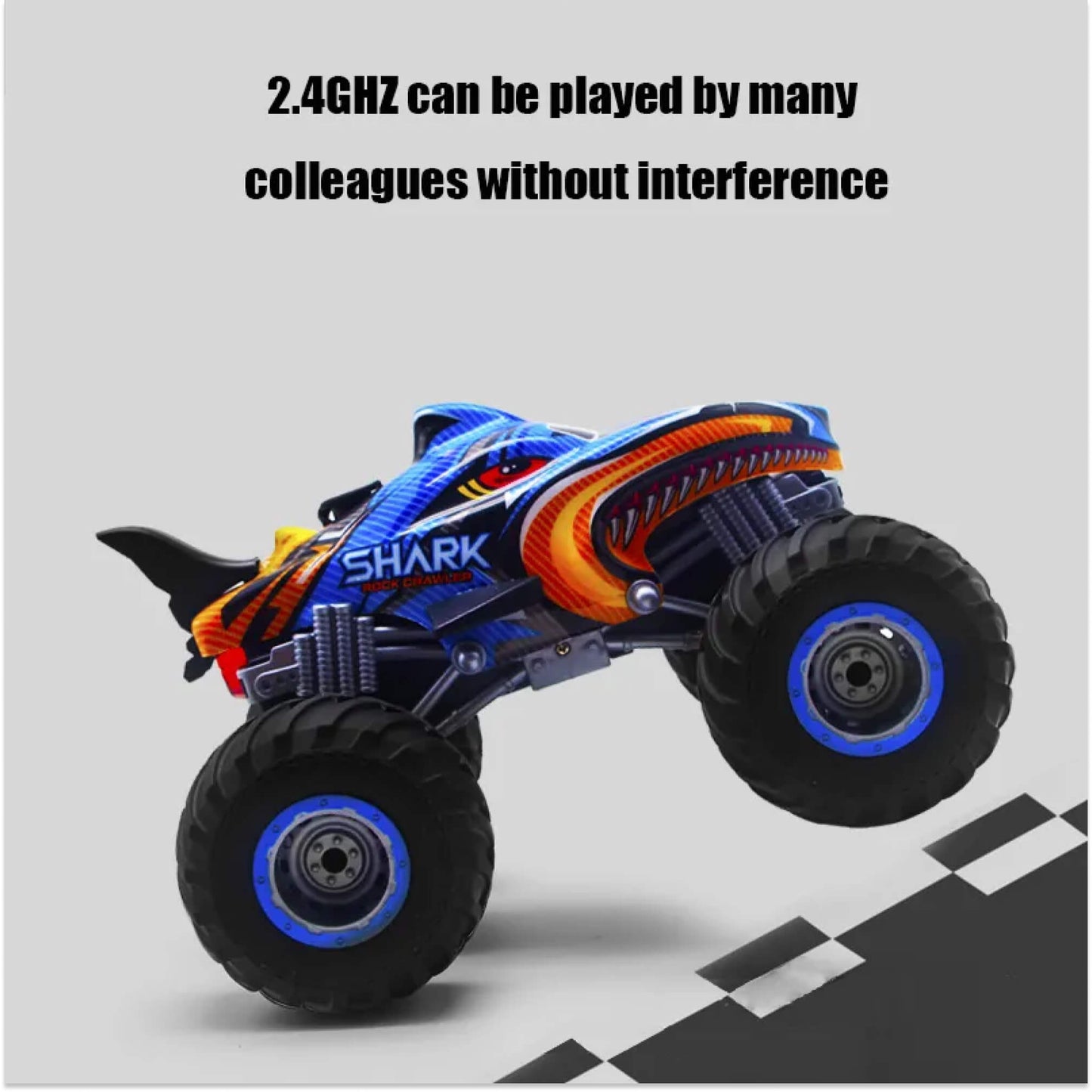 Votanila RC 4x4 Off-Road Monster Truck – Remote Control Rock Crawler Drift Car (Shark Digger Design)