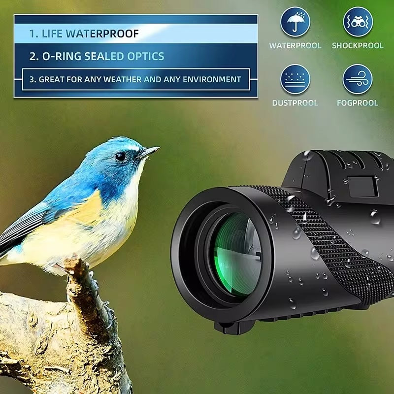 Votanila Portable HD Monocular Telescope – 40x60 Zoom with Tripod & Phone Mount