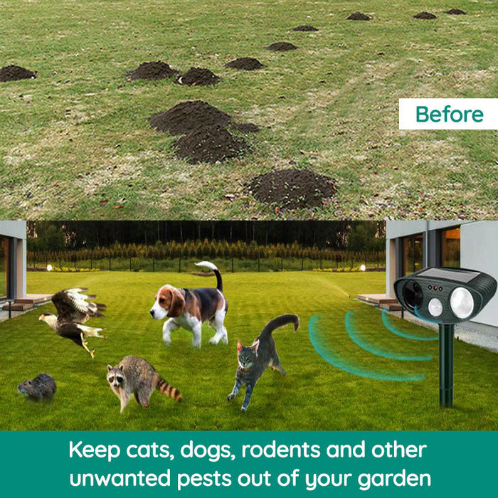 Votanila Keep Squirrel Away – Solar-Powered Ultrasonic Squirrel Deterrent with Motion Sensor for Yard & Garden