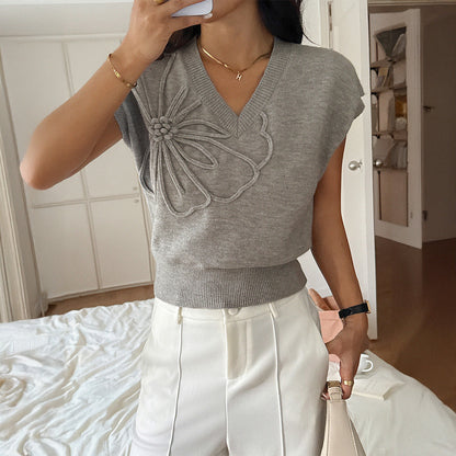 Votanila Casual Solid Color Sweater T-shirt for Women