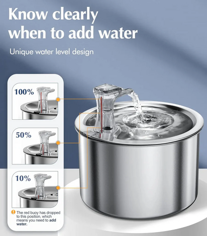 Votanila Cat Water Fountain with Motion Sensor – Stainless Steel Design with Filter Included