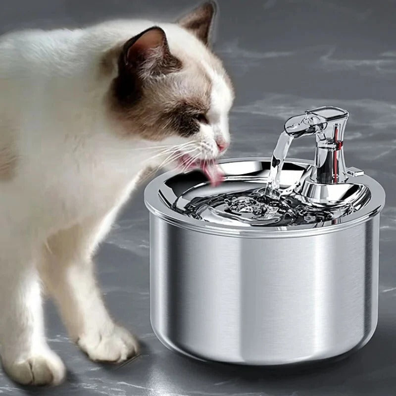 Votanila Cat Water Fountain with Motion Sensor – Stainless Steel Design with Filter Included