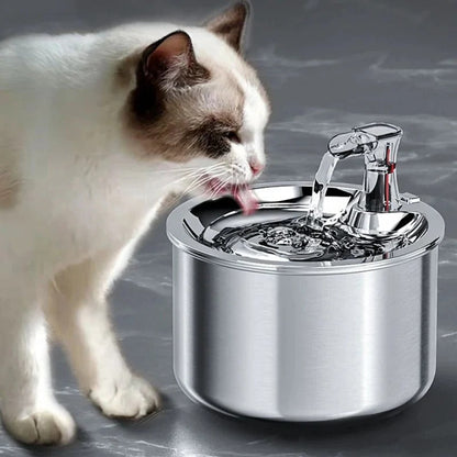 Votanila Cat Water Fountain with Motion Sensor – Stainless Steel Design with Filter Included