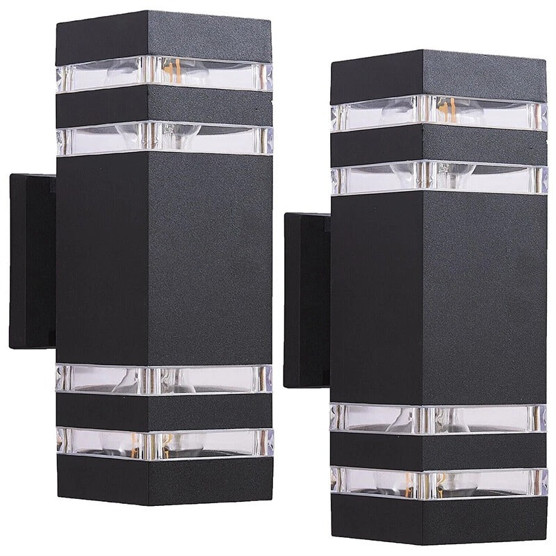 Votanila Outdoor Led Wall Light 2 Pack - Modern Up Down Sconce, Porch, Waterproof, Black
