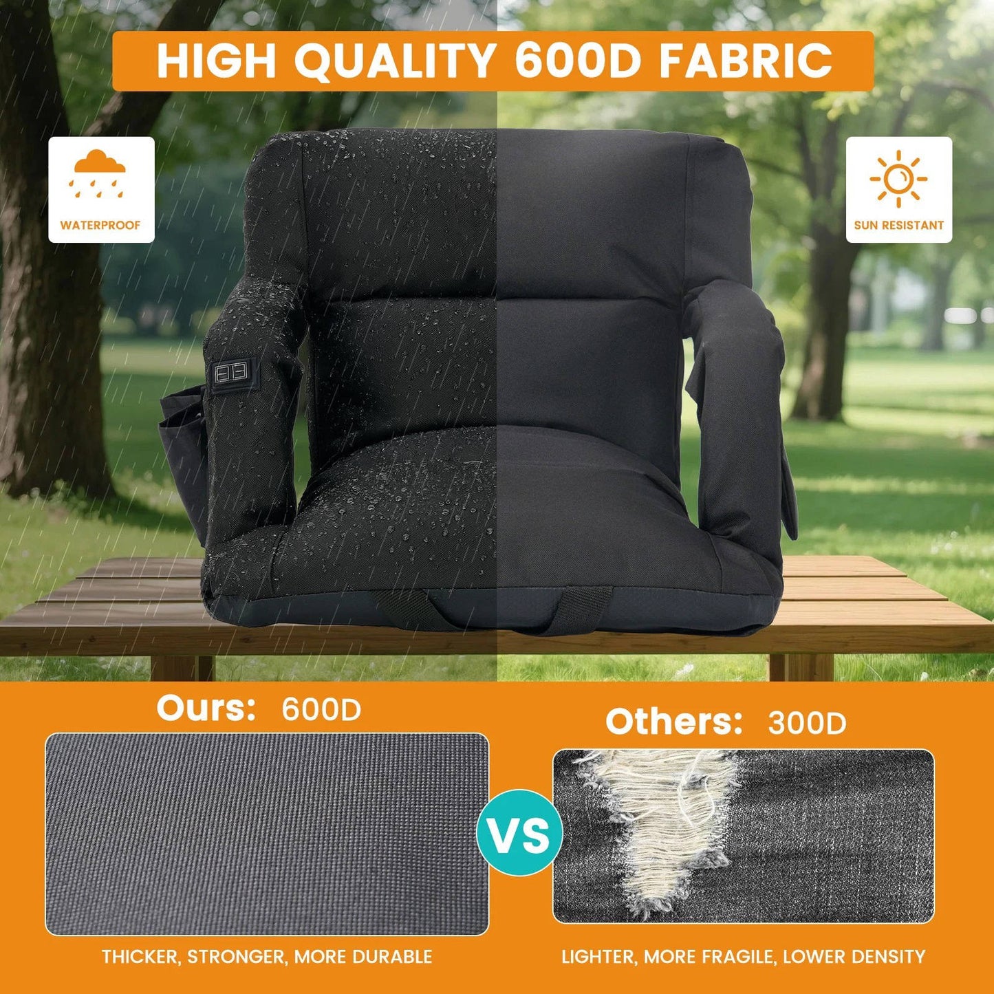 Votanila Heated Stadium Seat with Back Support