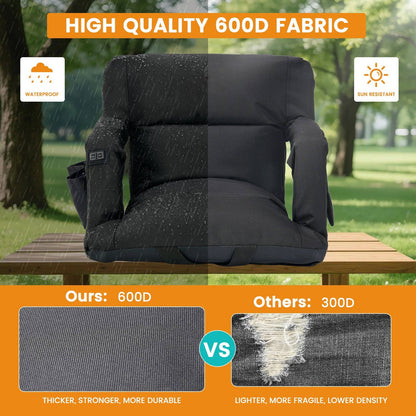 Votanila Stadium Seat with Heat & Back Support – Portable Padded Bleacher Cushion Chair