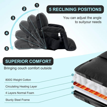 Votanila Stadium Seat with Heat & Back Support – Portable Padded Bleacher Cushion Chair