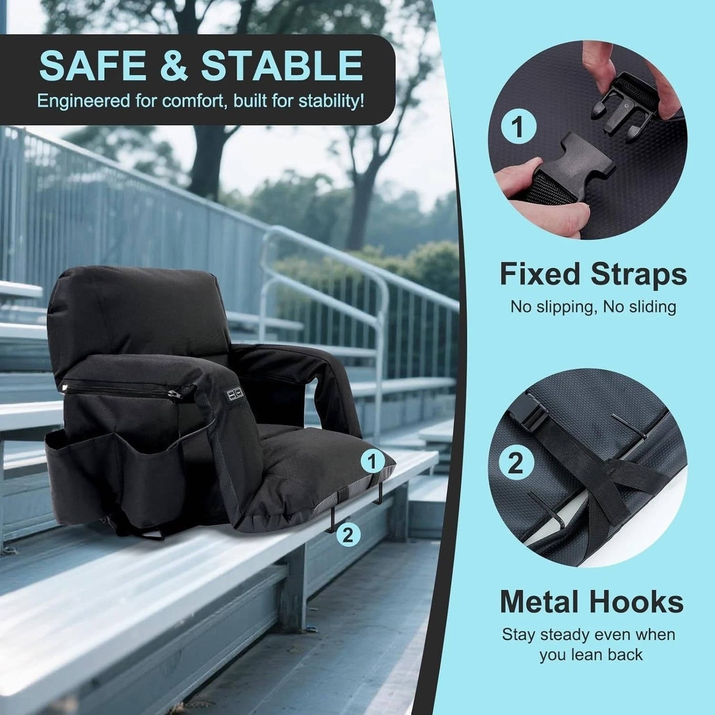 Votanila Heated Stadium Seat with Back Support