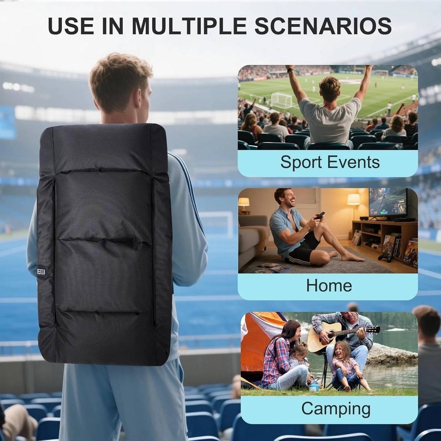 Votanila Heated Stadium Seat with Back Support