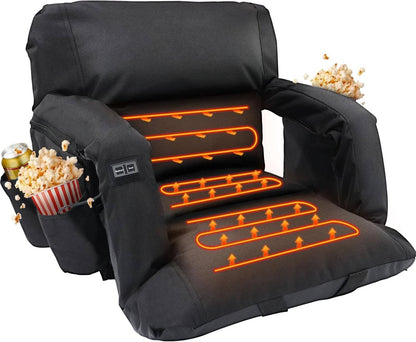 Votanila Stadium Seat with Heat & Back Support – Portable Padded Bleacher Cushion Chair