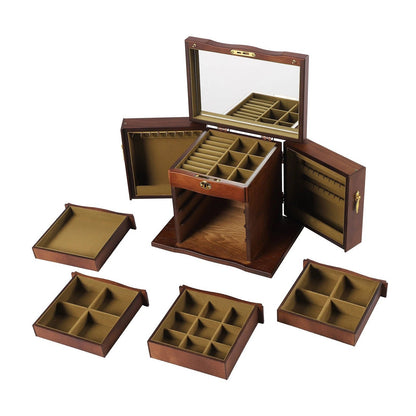 Votanila Jewelry Box Organizer with Mirror 5 Layer Large 4 Drawers