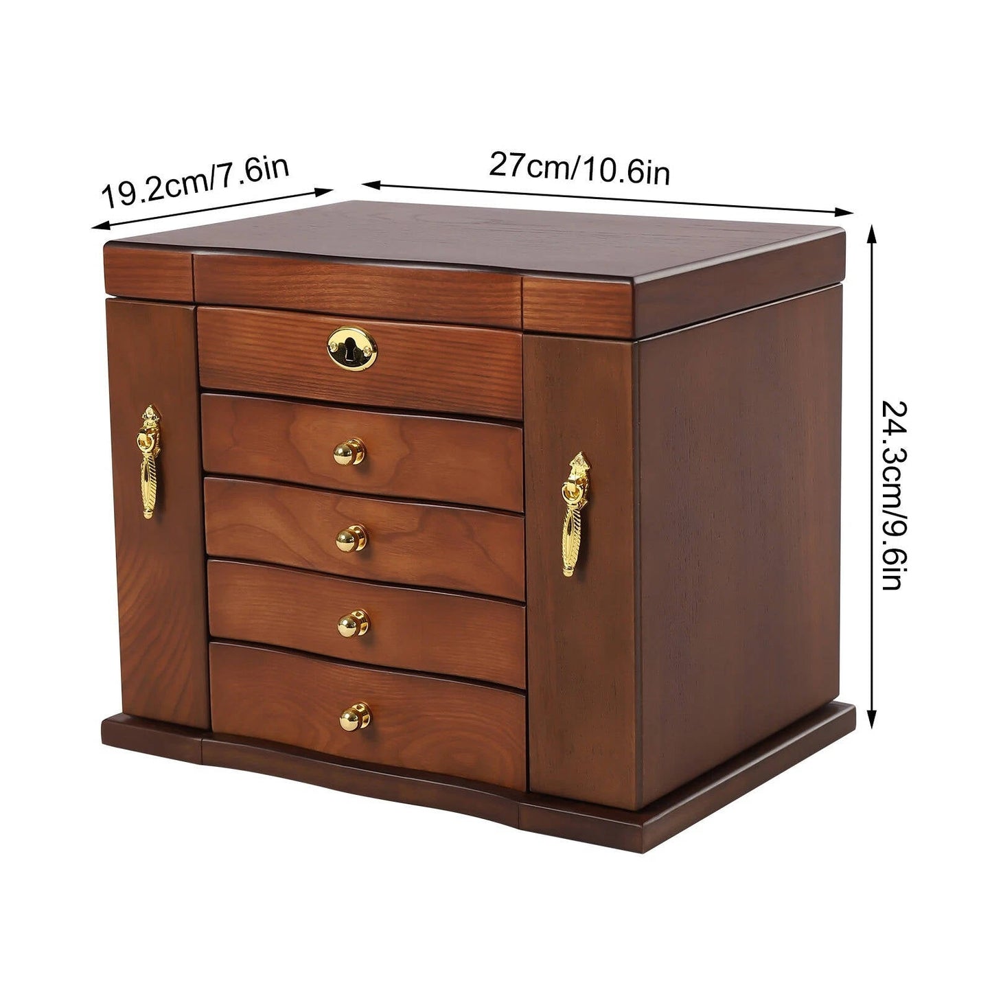 Votanila Jewelry Box Organizer with Mirror 5 Layer Large 4 Drawers