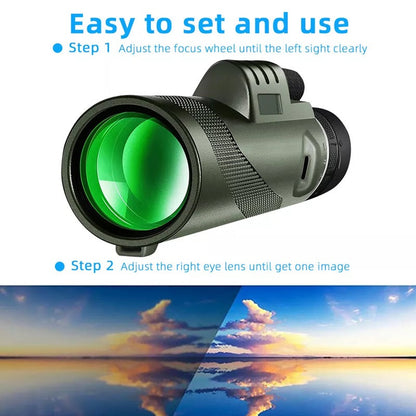 Votanila Portable HD Monocular Telescope – 40x60 Zoom with Tripod & Phone Mount
