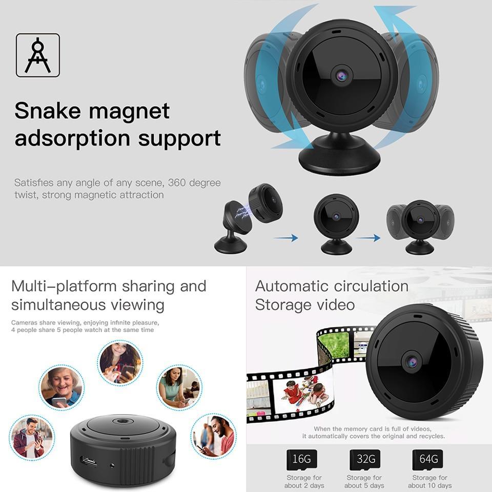 Votanila Mini WiFi Camera 1080P HD IR Night Vision Home Security Camera Baby Monitor