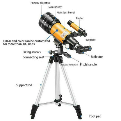 Votanila 70mm Refractor Telescope for Kids – Beginner Star Gazing Telescope with Adjustable Tripod
